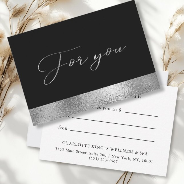 CERTIFICAT DE CADEAU COMMERCIAL | Argent moderne (BUSINESS GRANT CERTIFICATE | Modern black silver)