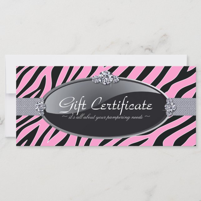 CERTIFICAT DE CADEAU D'IMPRESSION ZEBRA (Devant)