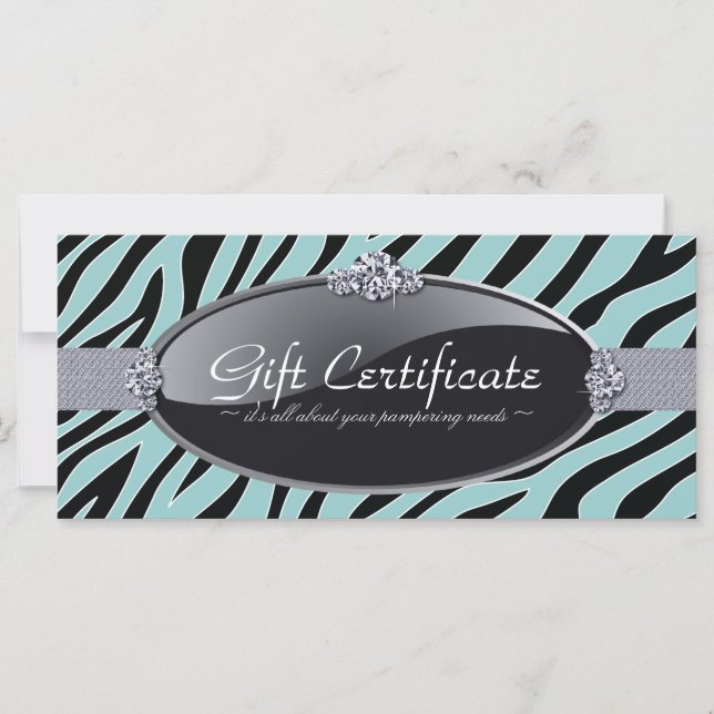CERTIFICAT DE CADEAU D'IMPRESSION ZEBRA (Devant)