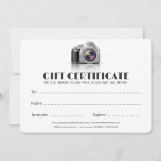 Certificat de caméra DSLR photographe professionne