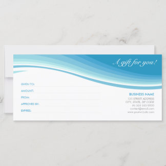 Certificat de carte cadeau Blue Wave