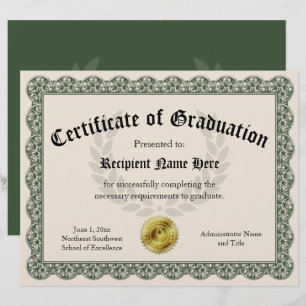 Certificat de certification Green Custom 8,5x11