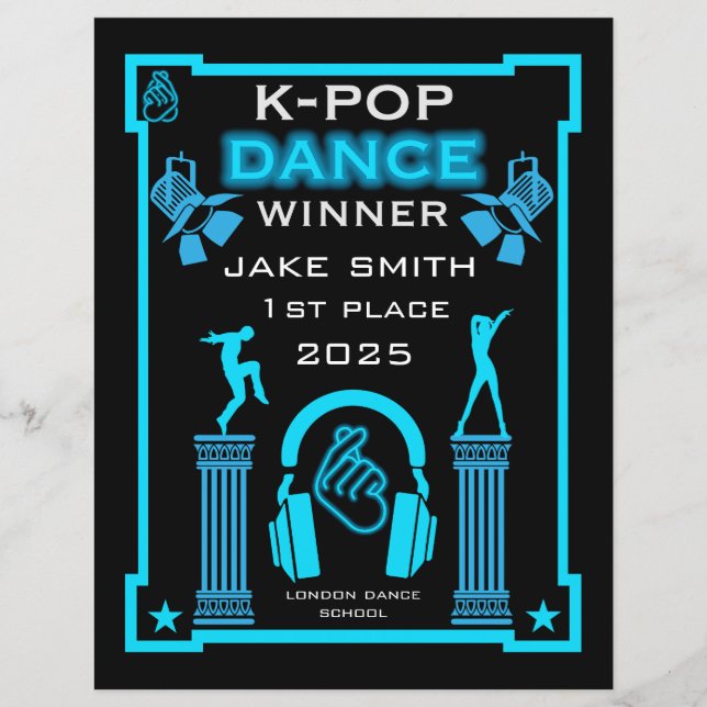 Certificat de Concours de Danse K-Pop (Devant)
