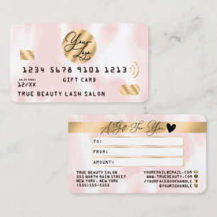 Certificat de crédit-cadeau Gold Pink Aquarelle bl