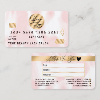 Certificat de crédit-cadeau Gold Pink Aquarelle bl