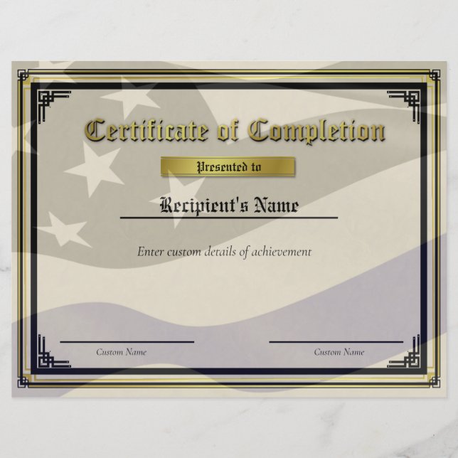 Certificat de drapeau personnalisé Thin Blue Line  (Devant)