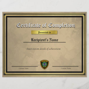 Certificat de drapeau personnalisé Thin Blue Line