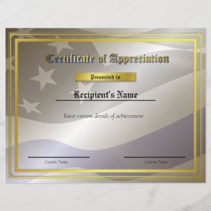 Certificat de drapeau personnalisé Thin Blue Line