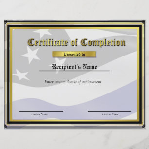 Certificat de drapeau personnalisé Thin Blue Line