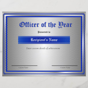 Certificat de drapeau personnalisé Thin Blue Line