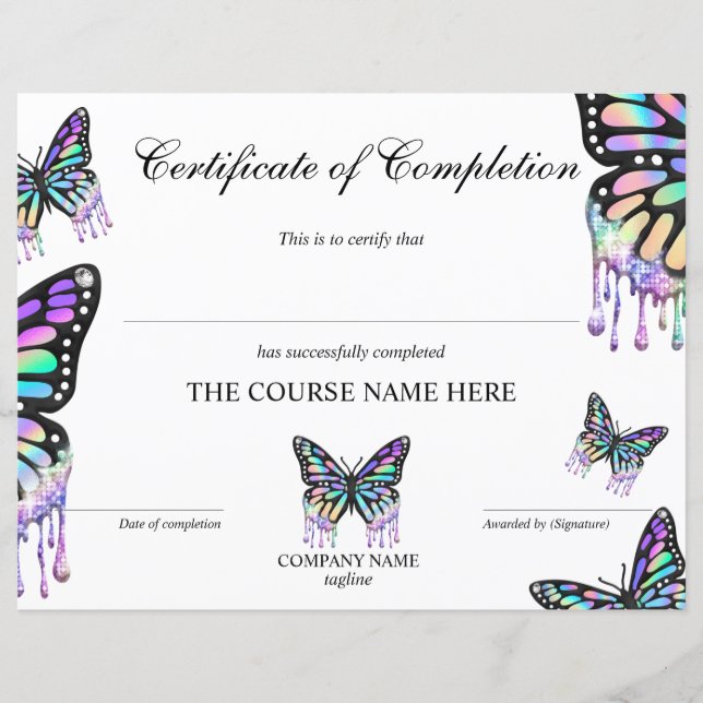 Certificat de fin de cours (Devant)