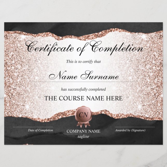 Certificat de fin de cours (Devant)