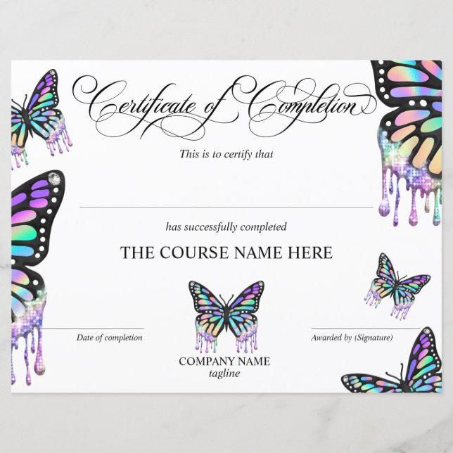 Certificat de fin de cours (Devant)