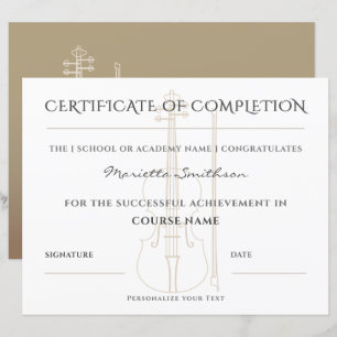 Certificat de fin de cours de violon classique mod