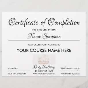 Certificat de fin de cours d'entreprise moderne