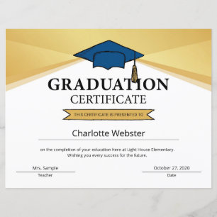Certificat de fin de diplôme d'or PDF