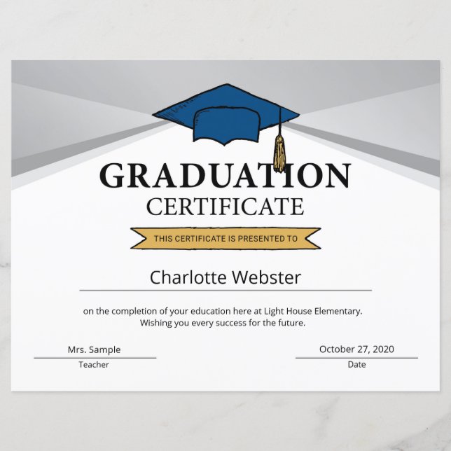 Certificat de fin de diplôme en argent PDF (Devant)