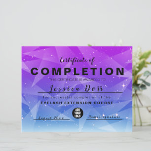 Certificat de fin de la fille rose moderne