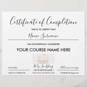 Certificat de fin de la petite entreprise