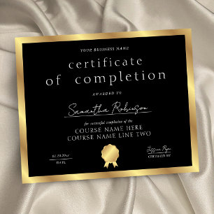 Certificat de fin d'études Black & Gold Business A