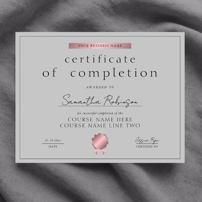 Certificat de fin d'études de la Rose grise dorée (Créateur téléchargé)
