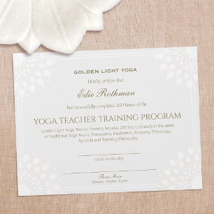 Certificat de formation d'enseignant de yoga d'ach