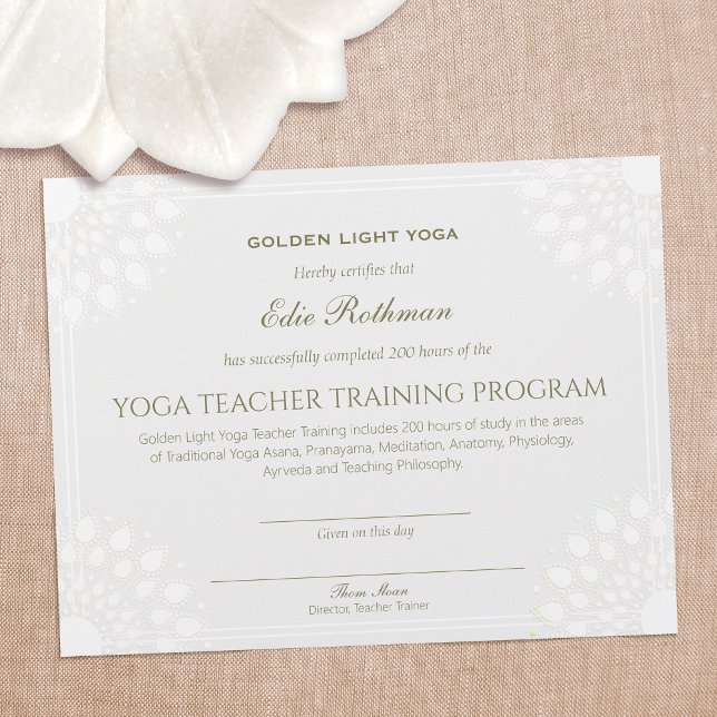 Certificat de formation d'enseignant de yoga d'ach (Créateur téléchargé)