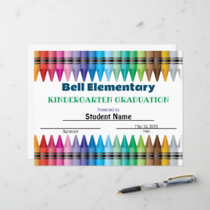 Certificat de graduation Crayon