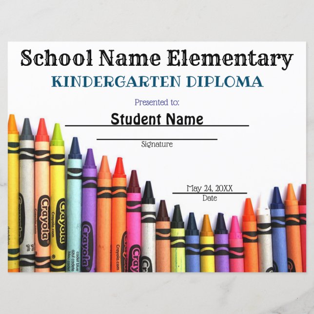 Certificat de graduation de la vague Crayon (Devant)