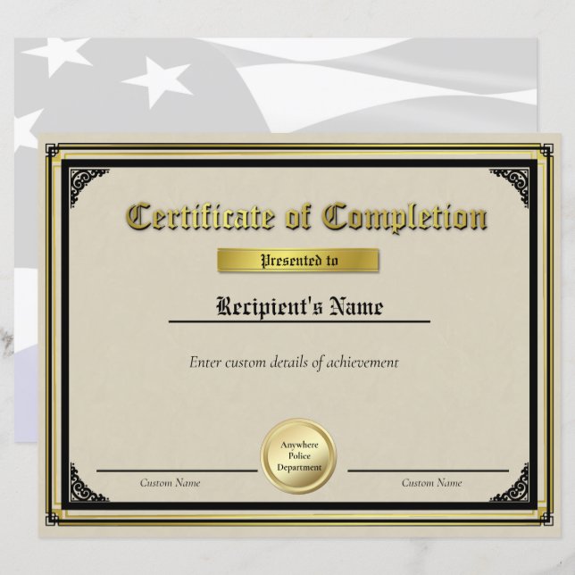 Certificat de joint or mince en ligne bleue person (Devant / Derrière)