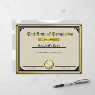 Certificat de joint or mince en ligne bleue person