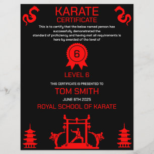 Certificat de karaté