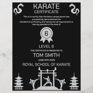 Certificat de karaté