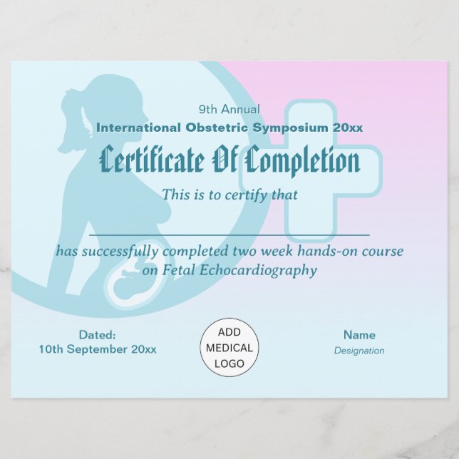 Certificat de la Conférence d'Obstétrique et de Gy (Devant)