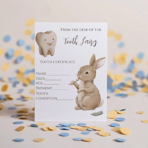 Certificat de la fée de la première dent de lapin