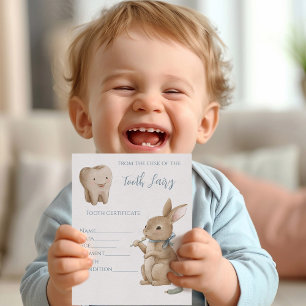 Certificat de la première dent de la fée de Bunnie