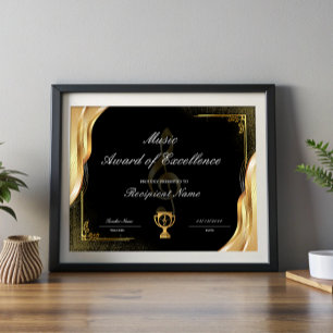 Certificat de l'Excellence de la Musique pour Étud