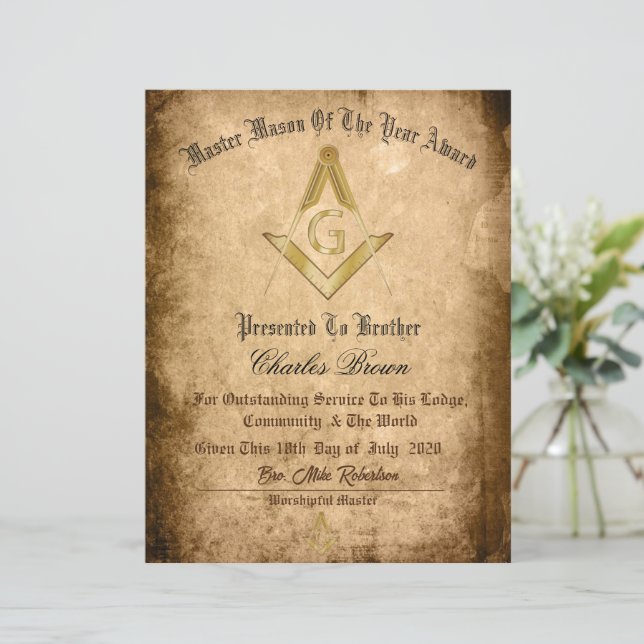 Certificat de Maçon de l'Année  (Debout devant)