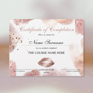 Certificat de maquillage de fin de cours