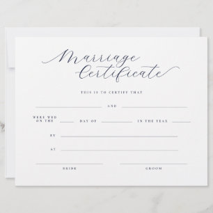 Certificat de Mariage à l'Écriture Classique Minim