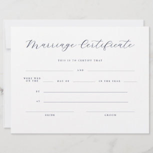 Certificat de Mariage Élégant Minimaliste