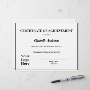 Certificat de mérite Logo Modèle Award