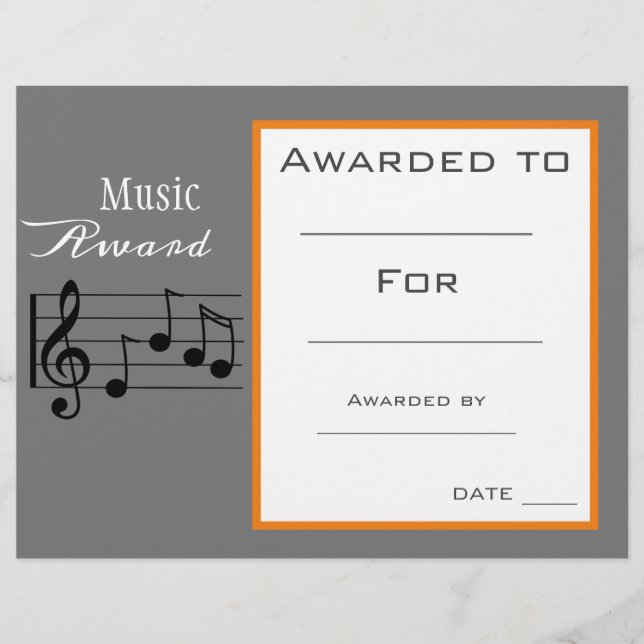 Certificat de musique professeur de musique (Devant)