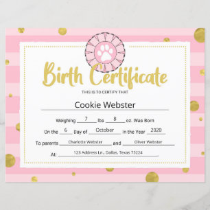 Certificat de naissance de chiot Clip Art Patte de