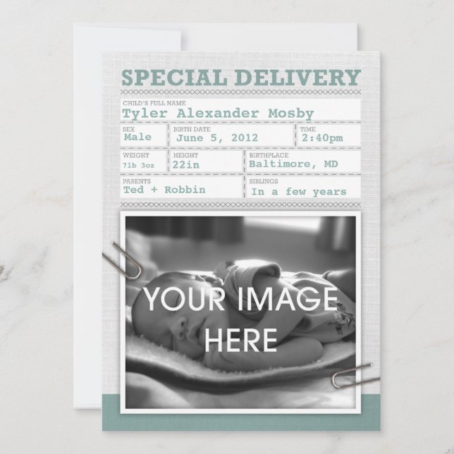 Certificat de naissance Faire-part bébé (Devant)