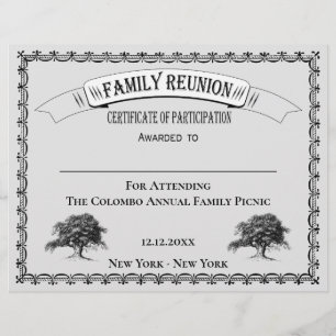 Certificat de participation à une réunion de famil