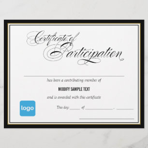 Certificat de participation - Ajouter un logo