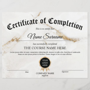 Certificat de participation - Logo du cours