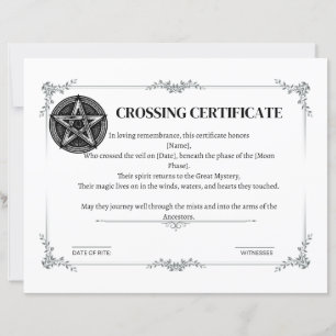 Certificat de passage du voile