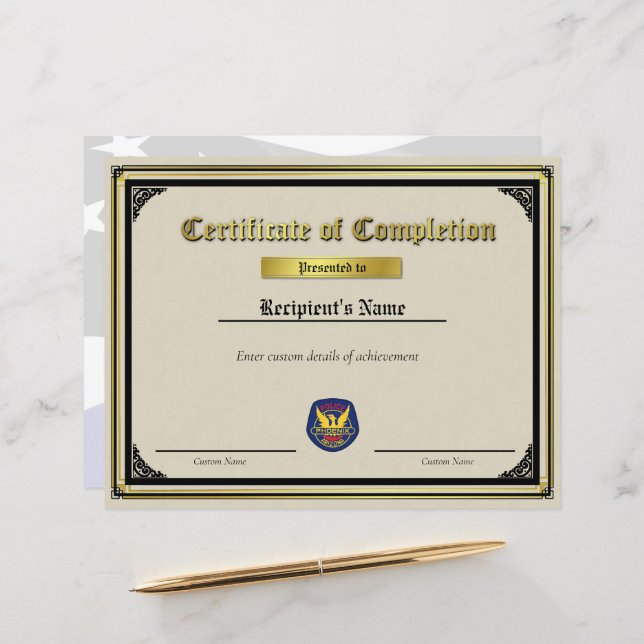 Certificat de patchs de ligne bleue mince personna (Devant/Arrière en situation)